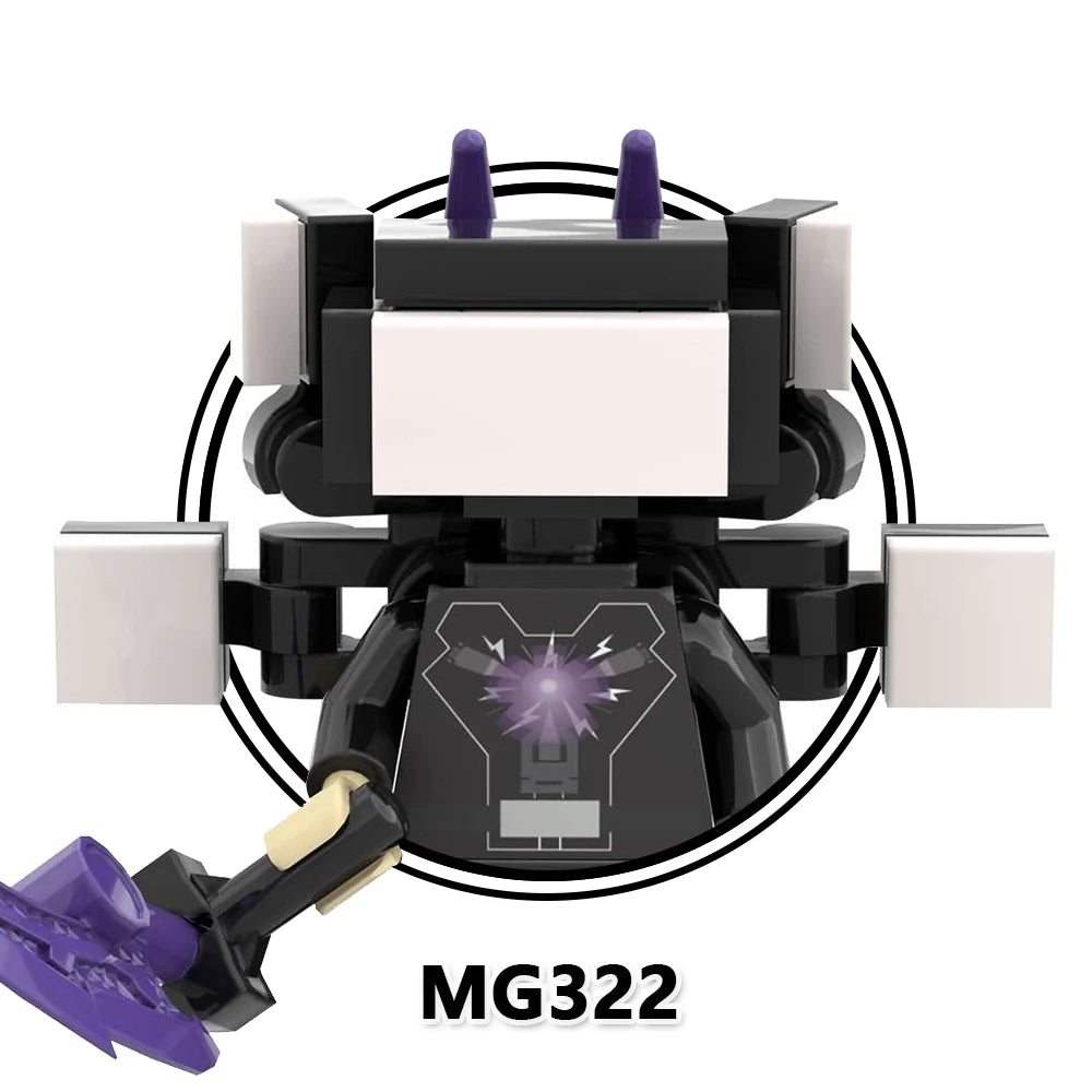 MOOXI Actionfiguren Teile Set MOC Steine Skibidi Toilet Man DIY Baustein Lernspielzeug für Kinder Figuren Geburtstagsgeschenk