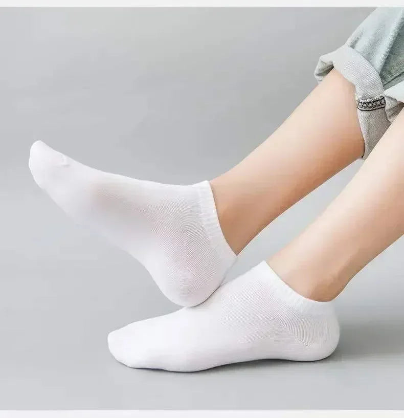 5/10 Pairs Unisex Ankle Socks Solid Color Black White Gray Cotton Deodorant Breathable Running Sports Socks New Spring Summer