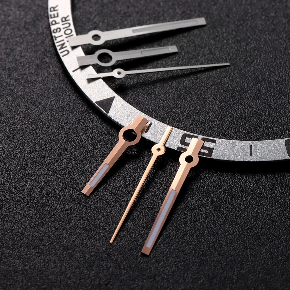 Modified Watch Hands Green Luminous Logbook Needle Silver Gold Rose Watch Accessories for NH35/NH36/4R/7S Movement