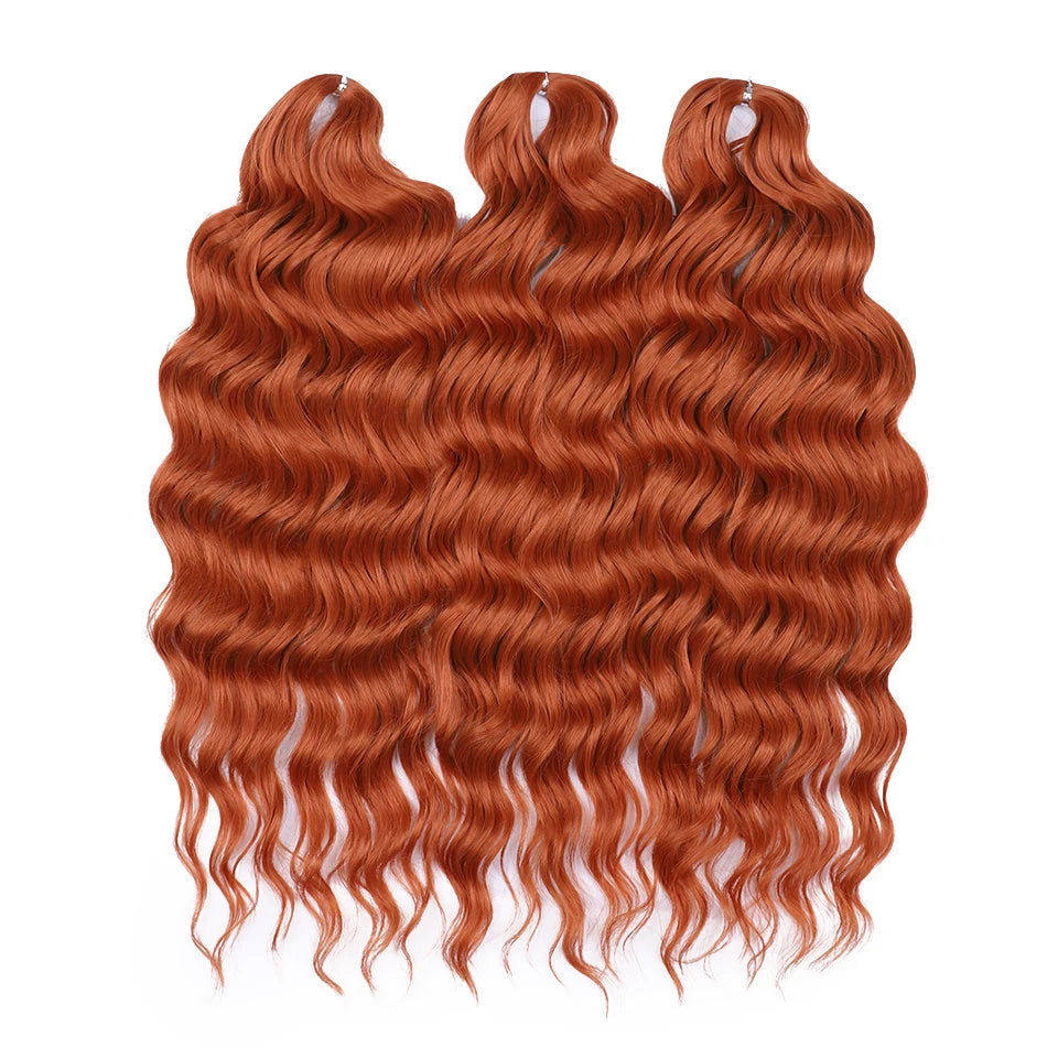 Anna Hair Extensions synthétiques de tresses Loose Deep Wave 24 pouces, cheveux tressés ondulés, cheveux bouclés torsadés au crochet Ombré Blond