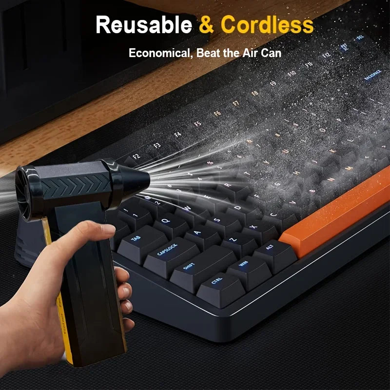 7800000RPH Air Blower Brushless Motor Electric Turbo Jet Fan High-Speed Violent Fan USB Rechargeable Powerful Dust Blower 60m/s - Shoppiline