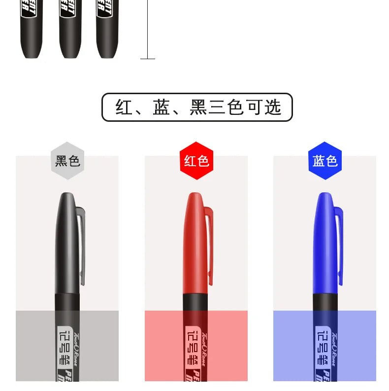 6 PCS Permanent Marker Pen Manga Drawing Markers Black Blue Red Waterproof Ink Sketch Pens Stationery Art School Supplies - Shoppiline