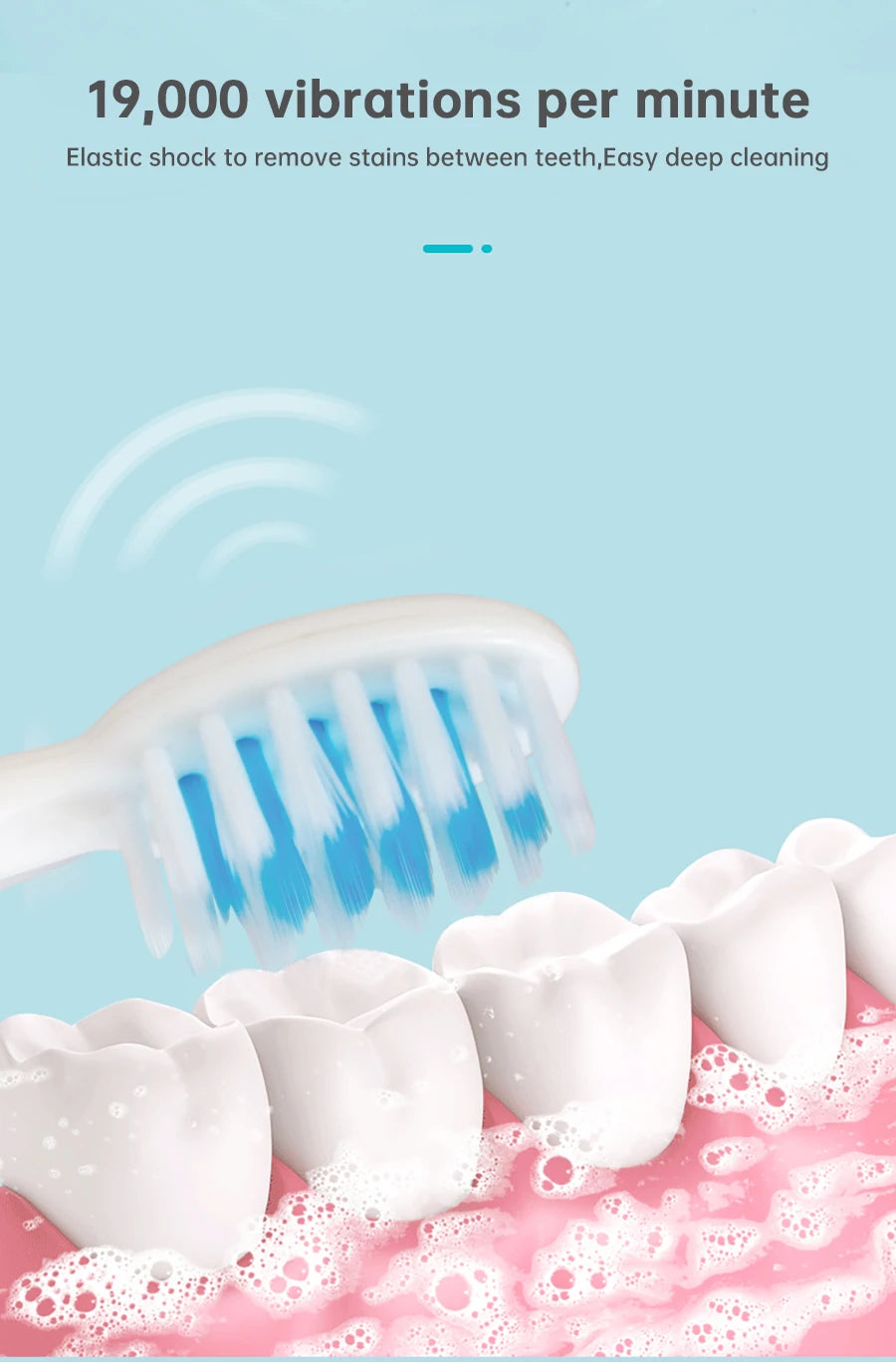 Tongwode Sonic Electric Toothbrush IPX7 Waterproof Adult Couple Home Use Soft Bristle Replaceable With 6 Tooth Brush Heads