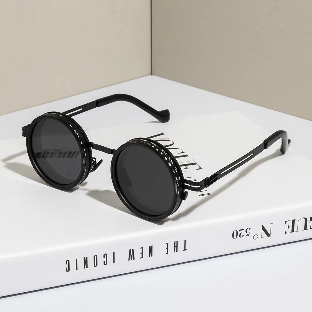 2025 Fashion New unisex handmade ND9 level Sunglasses Stepless Rotating Filter Retro Polarized Sunglass Cycling Sports Glassees