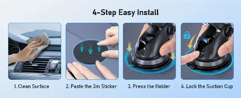 360° Rotatable Car Phone Holder Universal Windshield Suction Cup & Air Vent Mount Stand for Cellphone Stable Car Phone Bracket