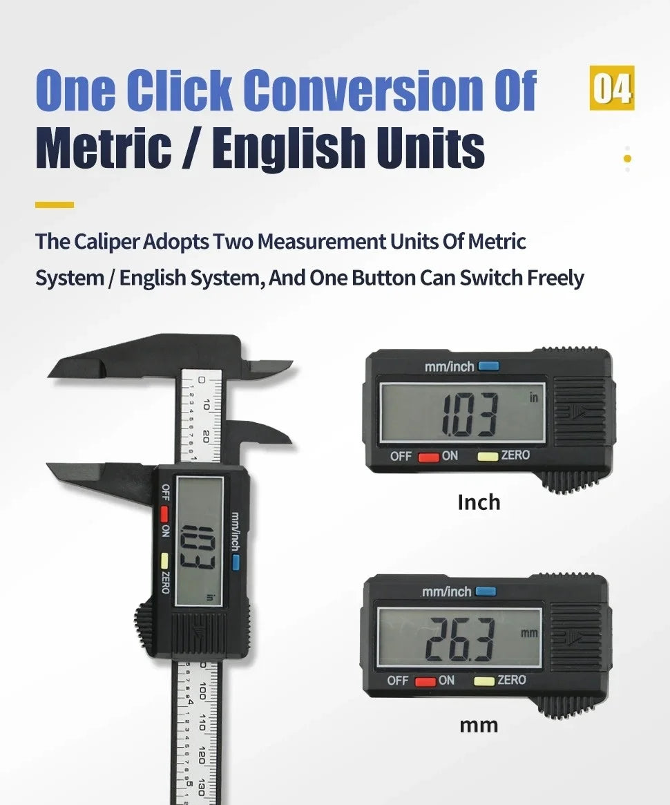 Measuring Tools Electronic Digital Caliper LCD Display Measurement Tools Carbon Fiber Dial Vernier Caliper Professional Rulers