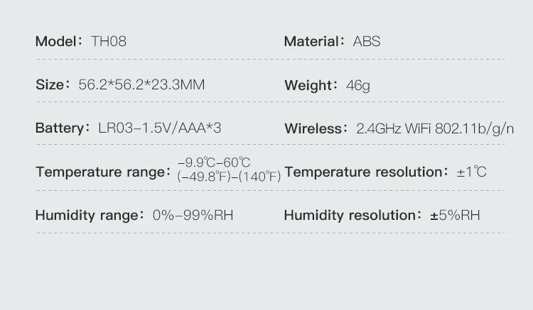 Tuya Temperature and Humidity Sensor WiFi with Backlight Supported Hygrometer Thermometer Work With Yandex Alexa