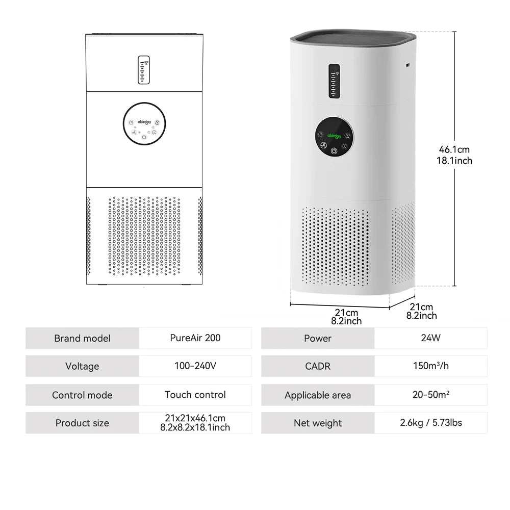 Air Purifier with Humidifier Combo for Home Allergies and Pets Hair, Smokers in Bedroom, H13 HEPA Filter - Shoppiline