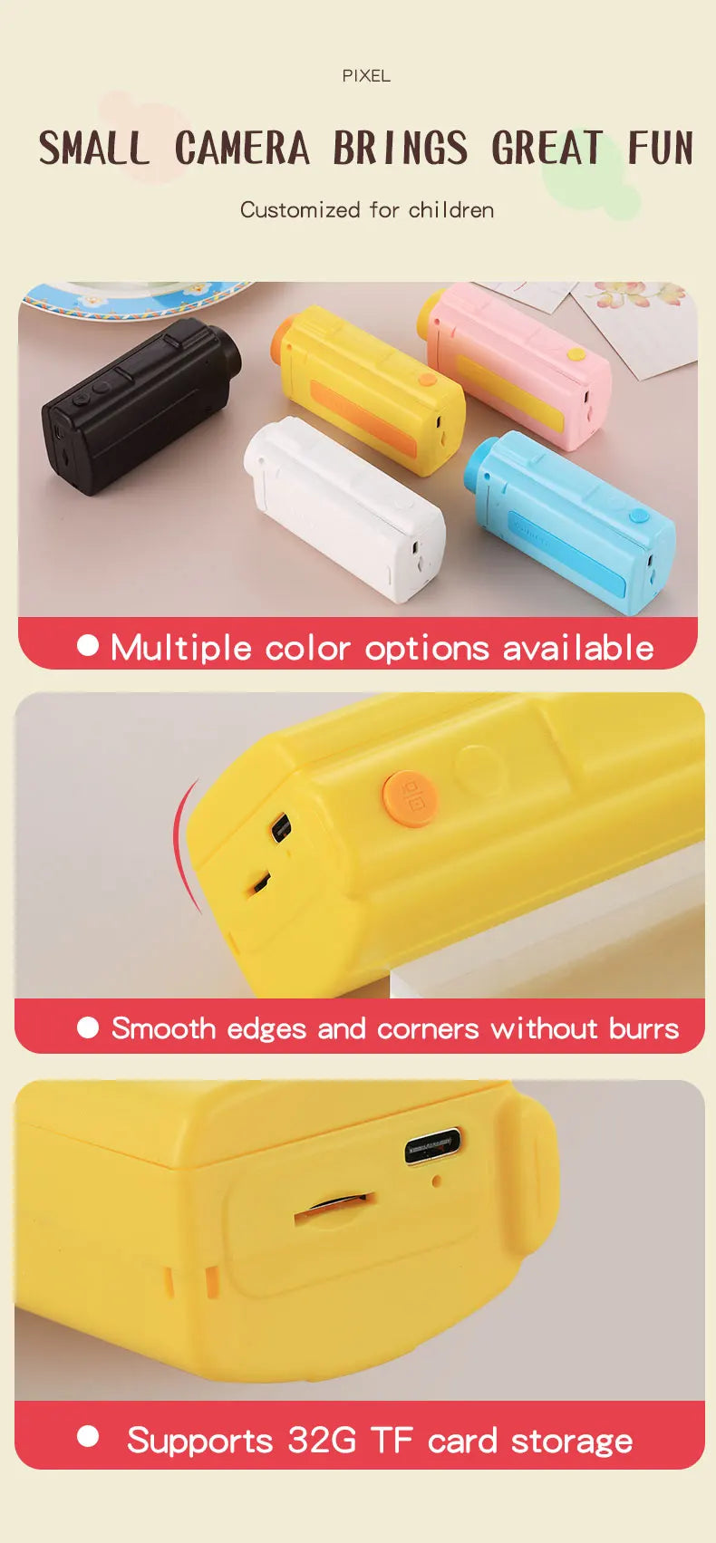 Kids Video Camcorder 1080P 20 MP High Resolution Portable Mini Digital Camera with 2.4 Inch Large Display Screen Birthday Gifts - Shoppiline