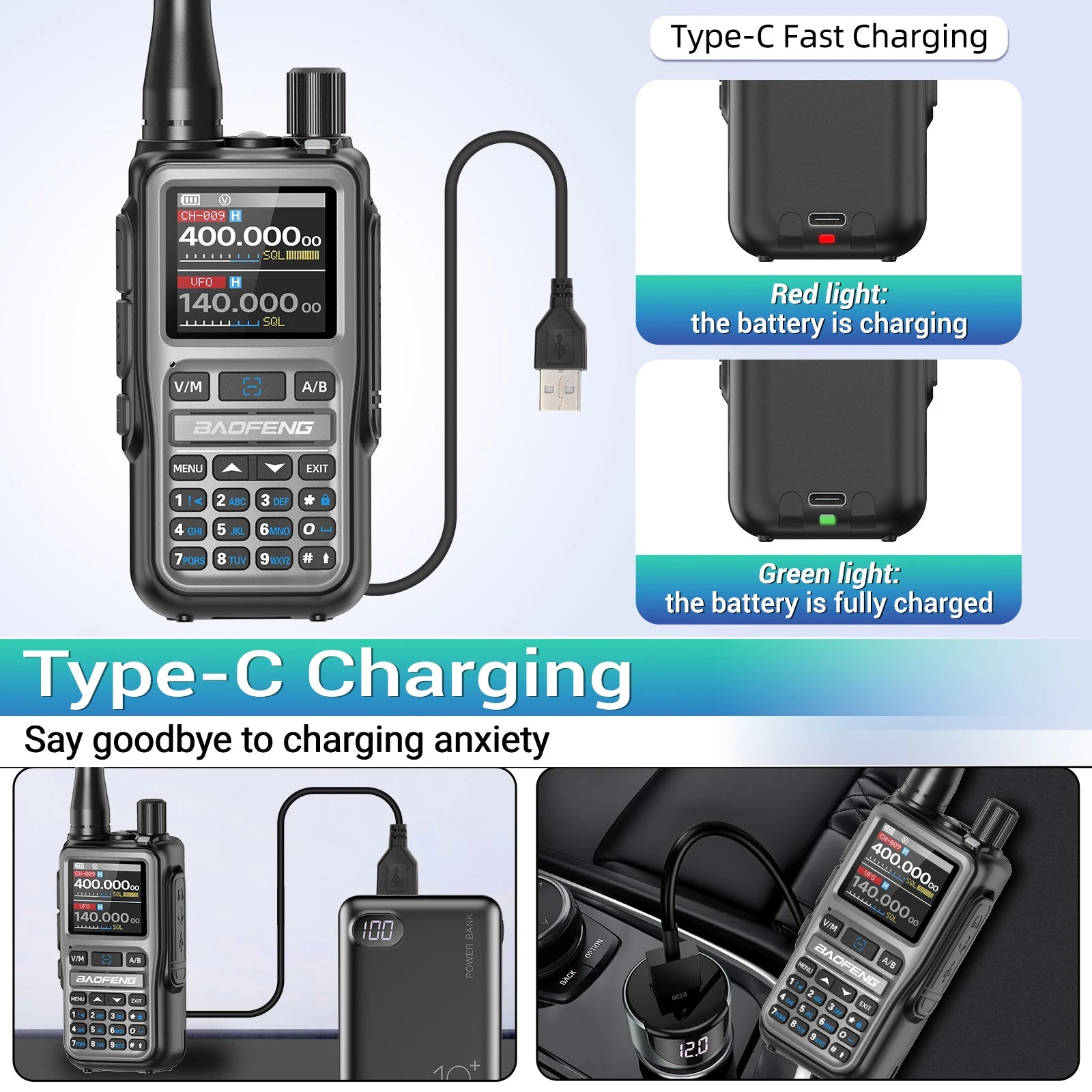 BAOFENG UV-5R Mini Walkie Talkie Multi Band Bluetooth Programming Wireless Copy Frequency 999CH AM FM Long Range Two Way Radio - Shoppiline