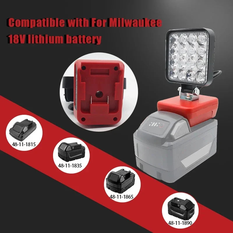 Power Tool Parts For Makita For DeWalt For Bosch For Milwaukee For Ryobi lithium Battery Flashlight Working Light Camping Lamp - Shoppiline