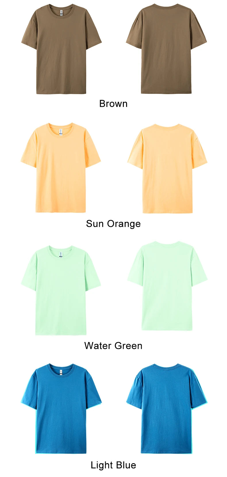 100% Cotton Solid Tshirts Men Woman Short Sleeve Fashion Brand Trend Casual Soft Clothing Tees Customized Products Summer Tops