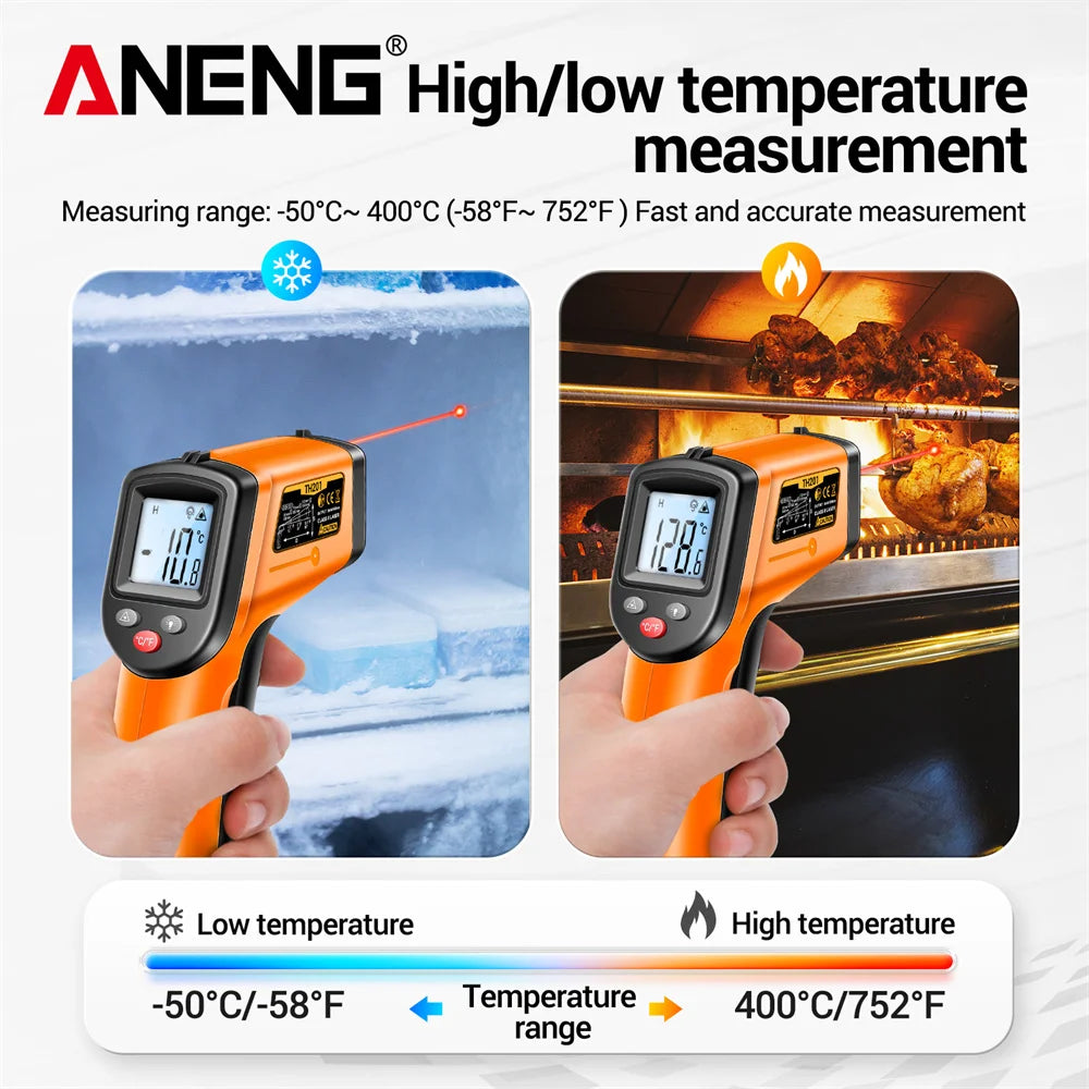 ANENG TH201 Thermometer Celsius Display Digital Infrared Thermometer Highly Sensitive Non-contact Temperature Measuring Gun Tool - Shoppiline