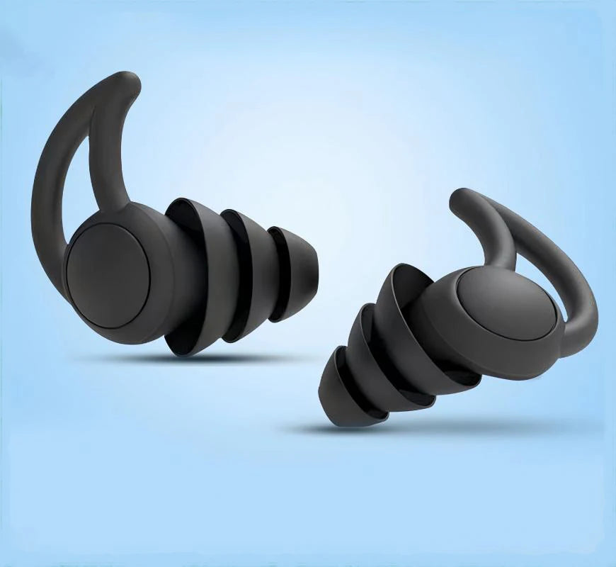 3 Layer Soft Reusable Silicone Ear Plugs, Noise Cancelling Comfort Fit Earbuds for Sleep & Hearing Protection