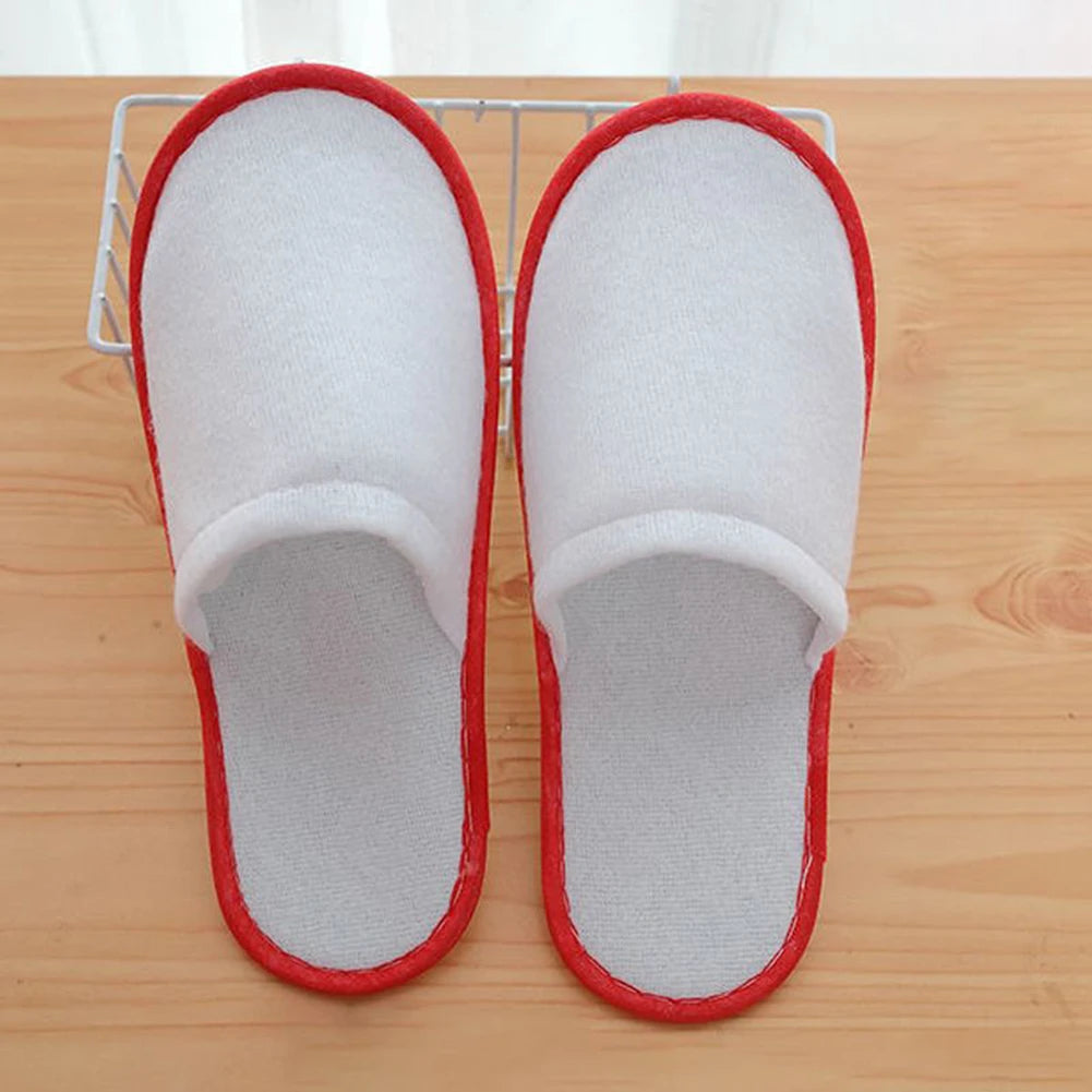 10Pair Lot Hotel Slippers Men Womens random color Velvet Travel Disposable Cotton Home Hospitality Shoes Cheap SPA Guest Slides - Shoppiline