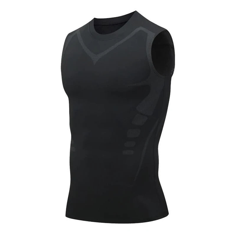 Herren Sci-Fi-bedrucktes schwarzes Tanktop, modisches und lässiges, schnelltrocknendes Herren-T-Shirt, elastisches Sport- und Fitness-Tanktop mit Rundhalsausschnitt