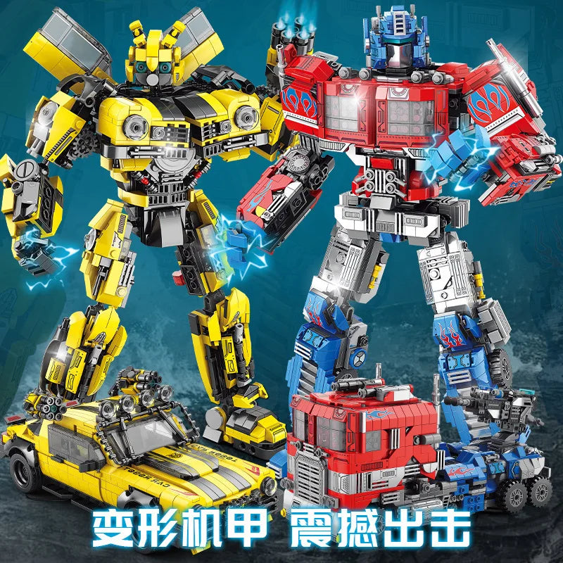 Autobots Decepticons Building Blocks Transformation Robot Children Educational Assembly Car King Kong Brick Assemble Toy Gift - Shoppiline