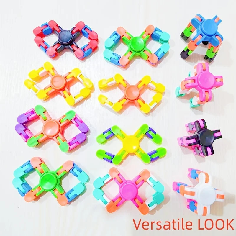 1 Stück Vielfalt Fingerspitzen-Kreisel Kette Gyro Eltern-Kind-Spiele Vier-Glieder-Fahrradkette Top Dekompression Spielzeug Fidget Spinner Schreibtisch Spielzeug