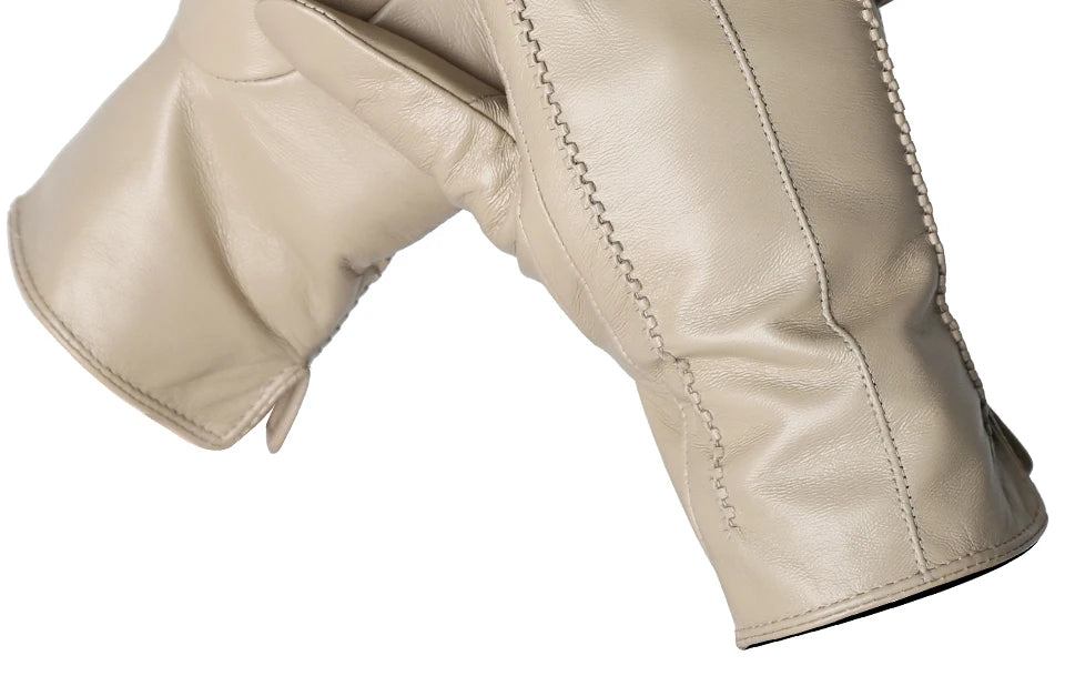 Women's sheepskin gloves winter warm plus velvet short thin touch screen driving color women's leather gloves good quality -2226