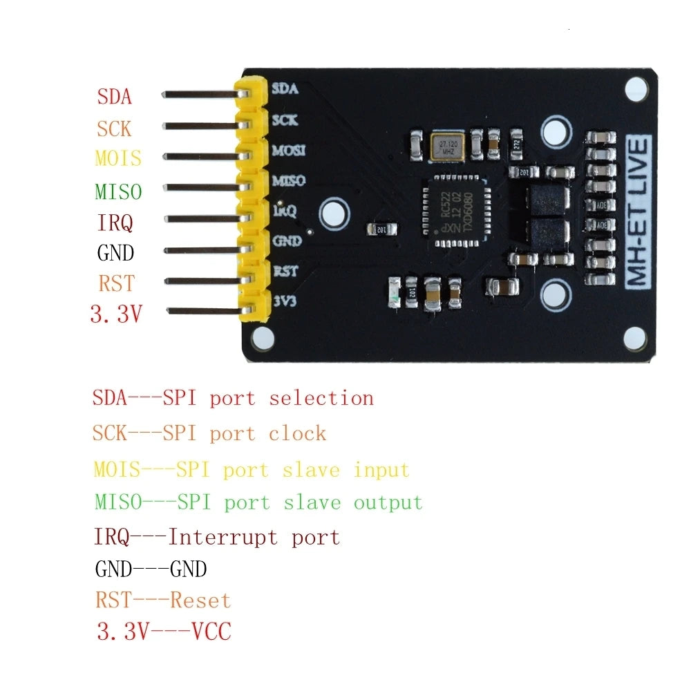 MFRC-522 RC-522 RC522 Antenna RFID IC Wireless Module For Arduino IC KEY SPI Writer Reader IC Card Proximity Module