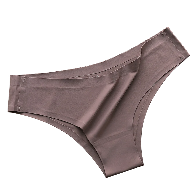 4PCS/Set Seamless Brazilian Panties Women's Sexy Lingerie Cool Ice Silk Low Waist Briefs Soft Solid Ultra-thin Bikini Underwear