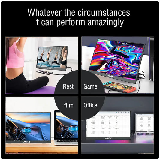 14 Inch Portable  Touch Monitor Non-touch optional 16:10 400cd/m2 Gaming Computer Expand Display For XBox PS4/5 Switch Loptop - Shoppiline