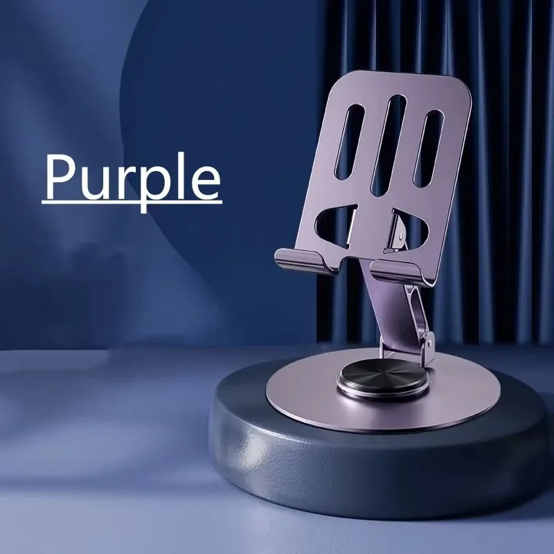 Adjustable Folding 720° Rotating Aluminum Alloy Tablet Holder Portable Stand for iPad Mobile Phone Desktop Live Mount