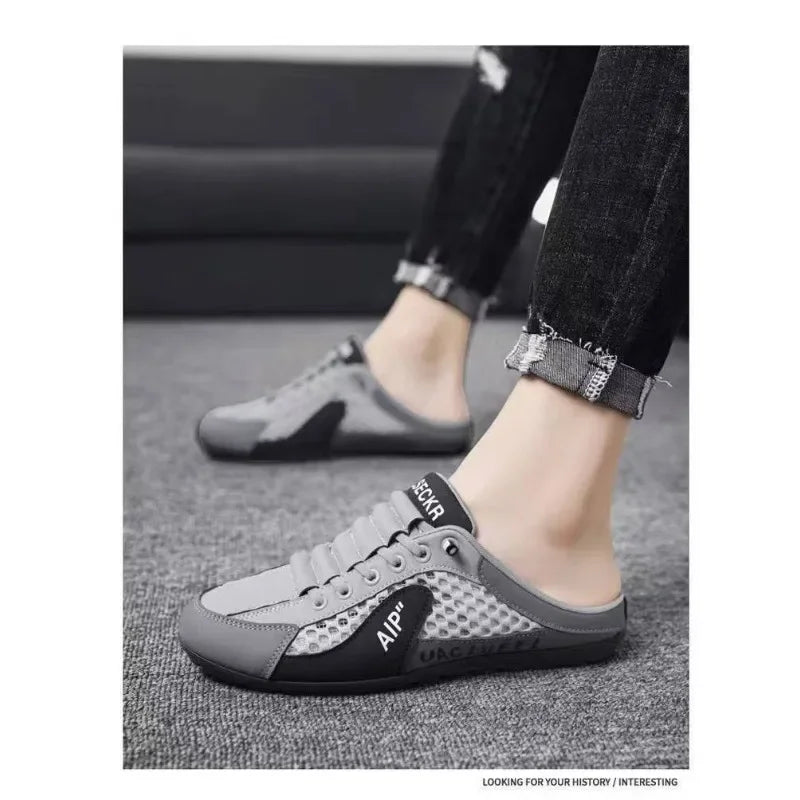 Men's Fashion Soft-soled Half Slippers Summer Men Trendy Bottom Casual Shoes Soft Sole Support Shoes Sneakers Zapatos De Hombre - Shoppiline