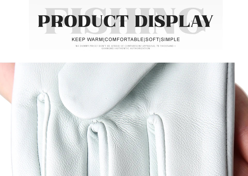 Women's sheepskin gloves winter warm plus velvet short thin touch screen driving color women's leather gloves good quality -2226