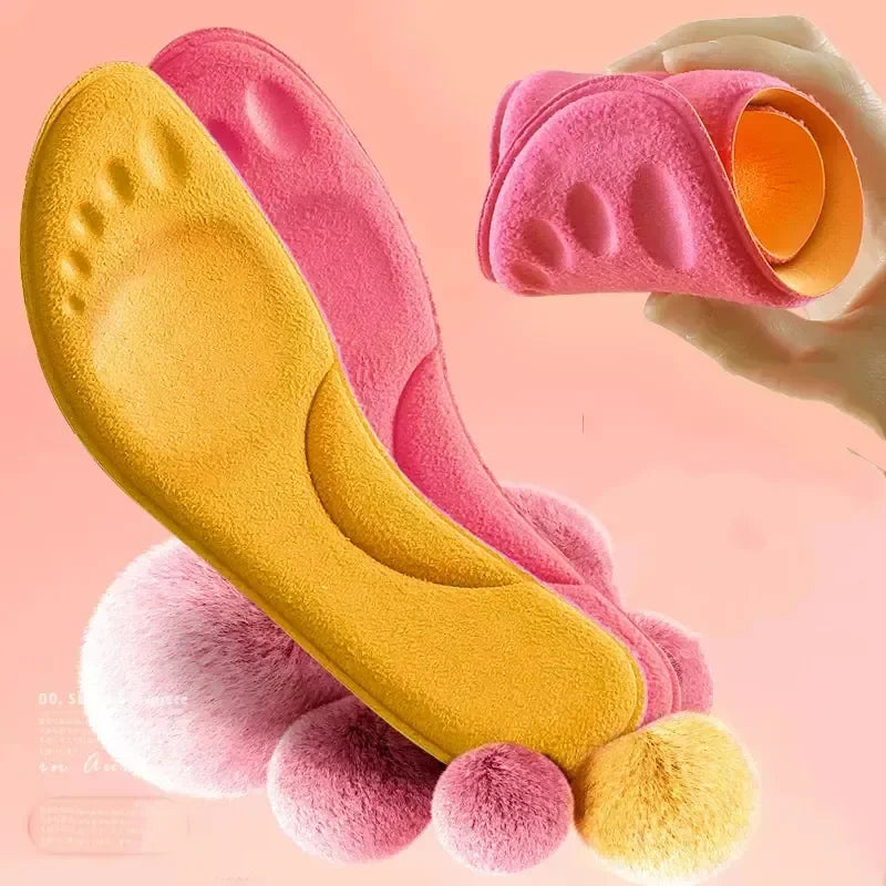 4D Massage Warme Stapel Schuhe Einlegesohlen Superweiche Latex Sportschuheinlagen für Füße Laufen Basketballschuhsohle Fußgewölbestütze Orthopädisch
