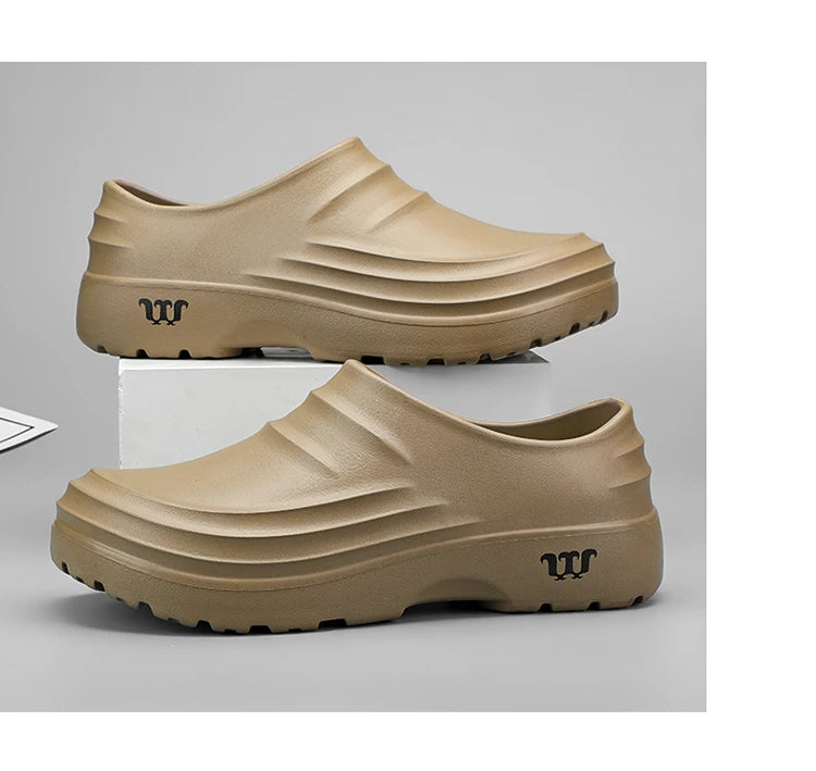 New Men's Anti-slip Chef Shoes Sandals For Men Working Shoes Waterproof Fashion Garden Shoes Clogs For Beach Slippers Size 36-48