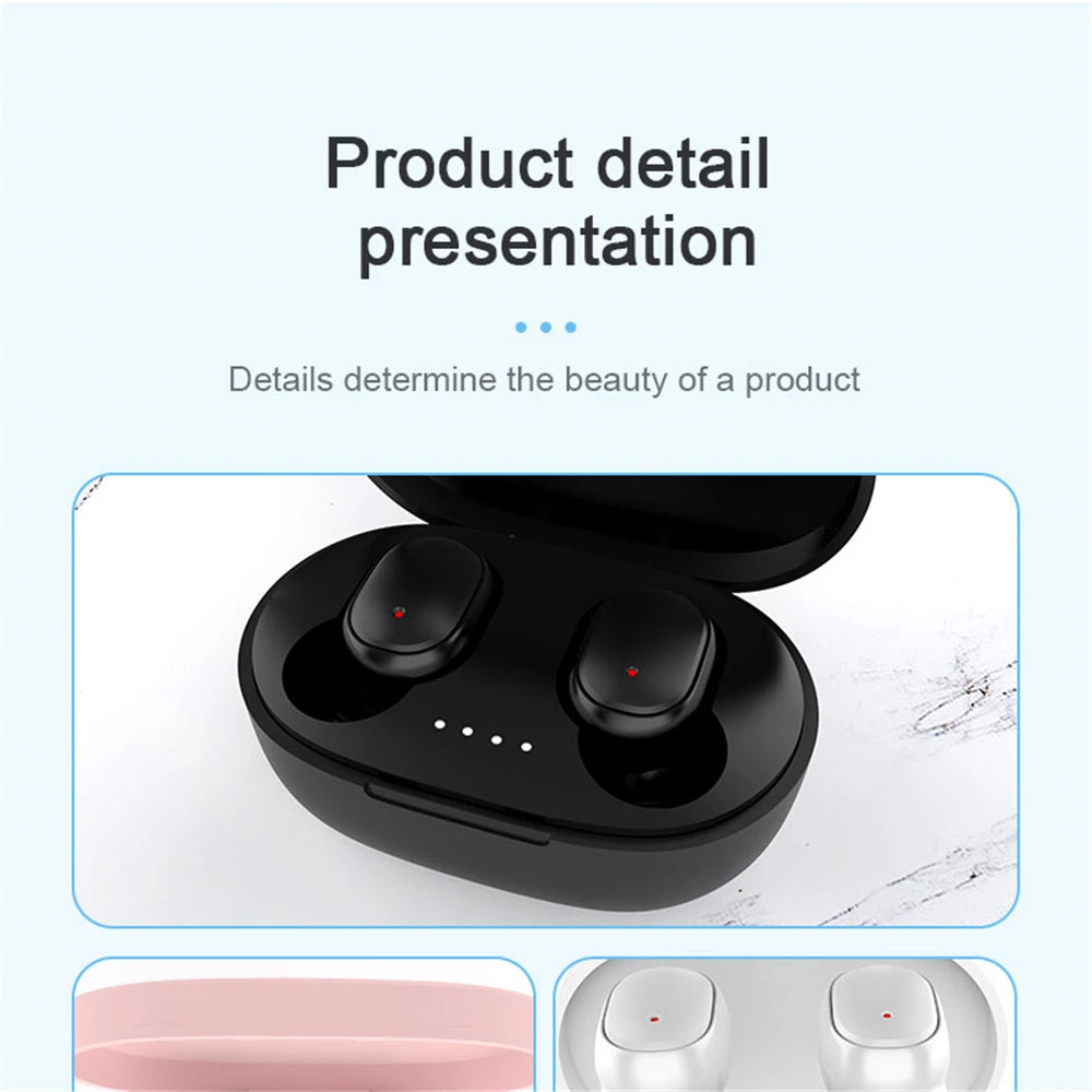 A6S Wireless Bluetooth Earphones - Sport Touch Control Headset With LED Display Stereo Sound For Xiaomi Huawei