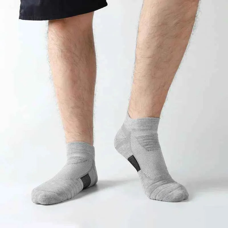 3 Pairs Breathable Mesh Athletic Terry Socks Cushioned Moisture-managing and Durable Reduces Foot for Running Hiking & Sports