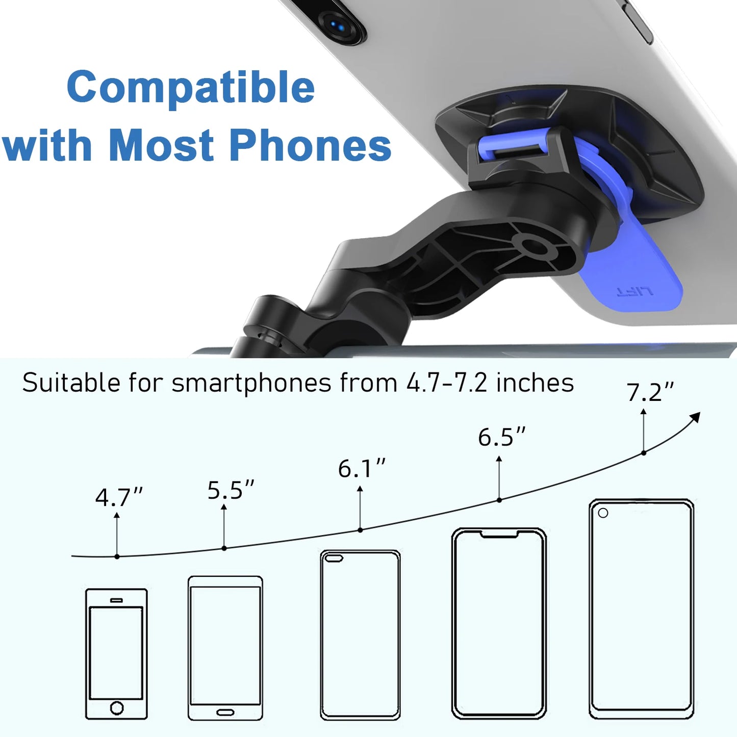 Universal Bicycle Mount for Bicycle and Motorcycle Phone Holder, Mobile Phone Holder for MTB 360° Rotatable for MTB or Road Bike