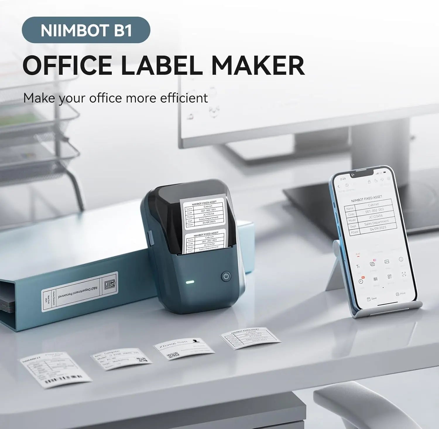 Niimbot B1 Mini Label Thermal Printer Portable Self-Adhesive Bluetooth Maker Machine For Round UV Tag Stickers Labels Rolls - Shoppiline