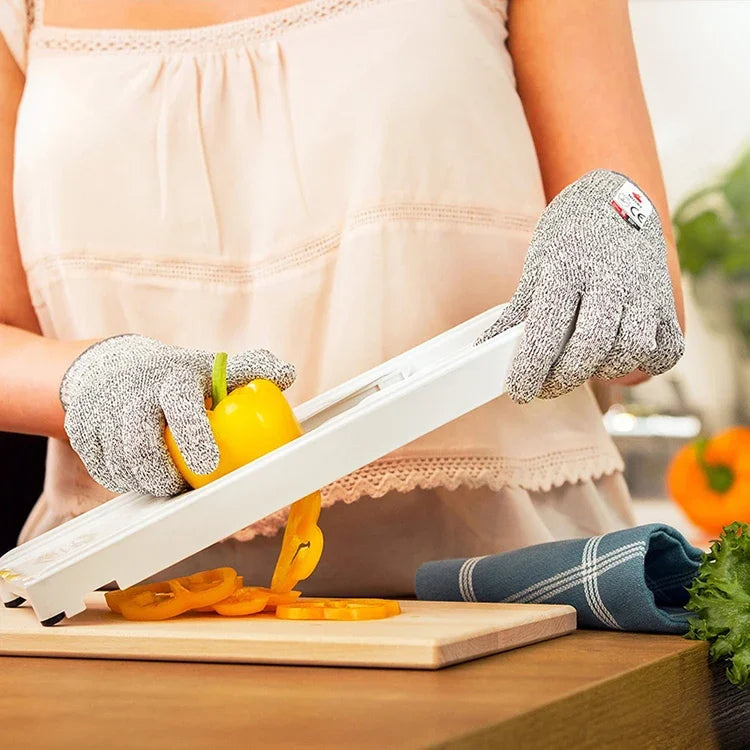 Level 5 HPPE Anti-Cut Gloves Kitchen Gardening Anti-Cut Knitted Gloves Anti-Thorn Wear-Resistant Glass Building Cutting Gloves