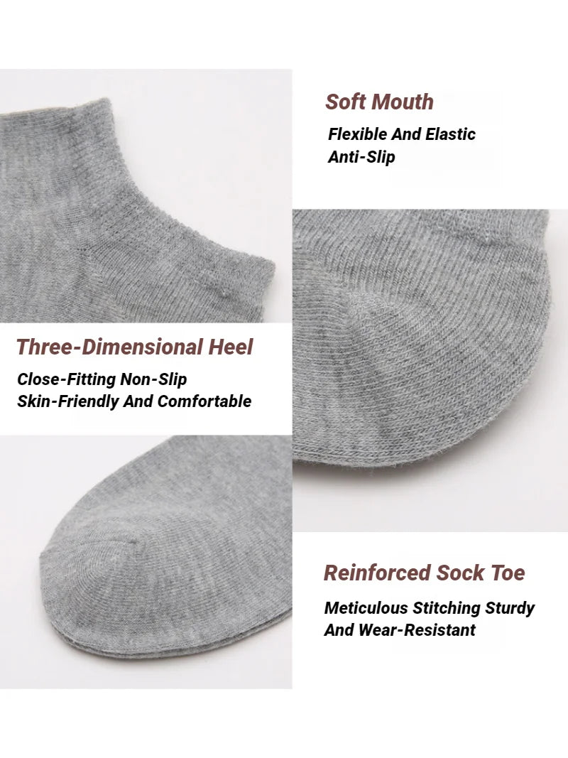 Solid Color Ankle Boat Socks Low Cut Short Style Comfortable Fashionable For Men Women Spring Summer Round Neck Casual