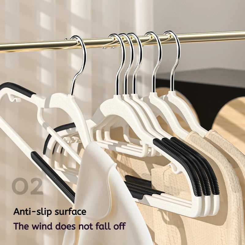 10Pcs Black/Orange/Grey Multifunctional Wet and Dry Household Hanger Suitable for Hanging Clothes Bedroom Wardrobe Anti-Slip - Shoppiline