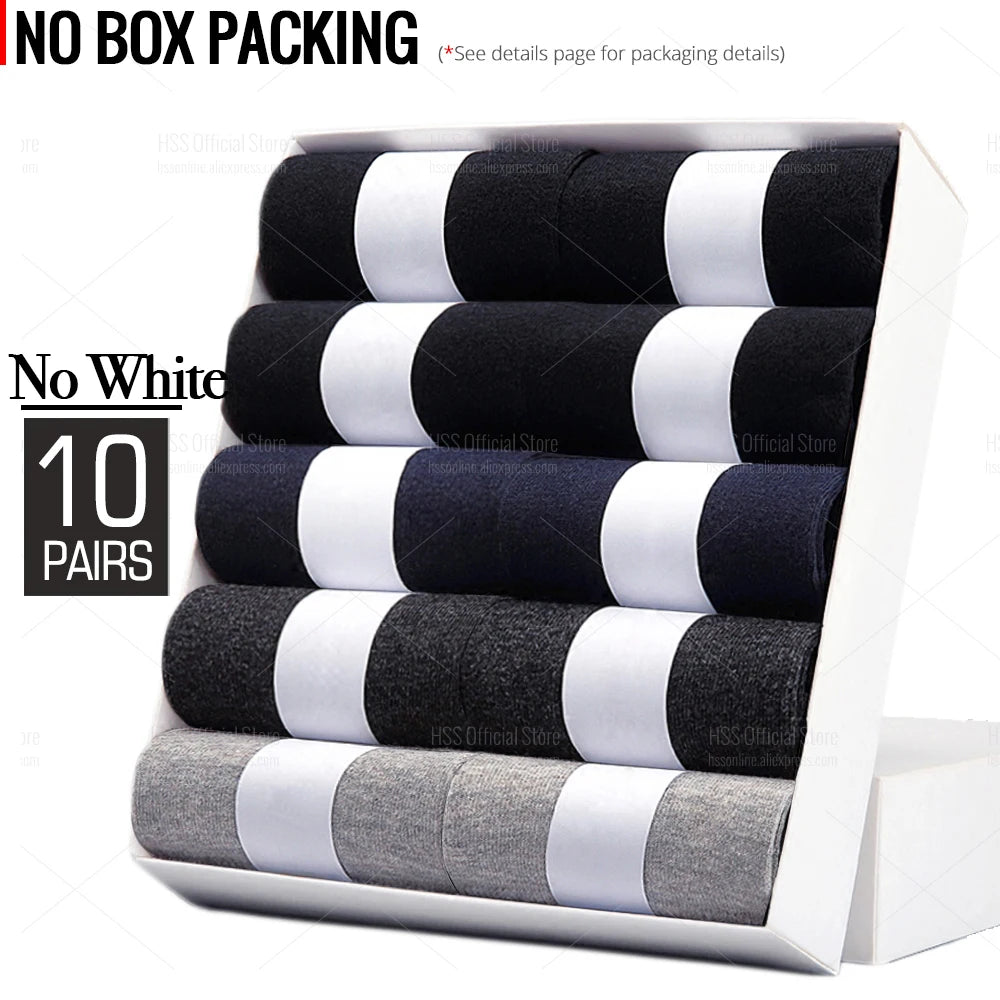 HSS Lot de 5/10 paires de chaussettes en mélange de coton pour hommes, noires, d'affaires, douces, respirantes, pour l'été et l'hiver, grande taille (6.5-14)