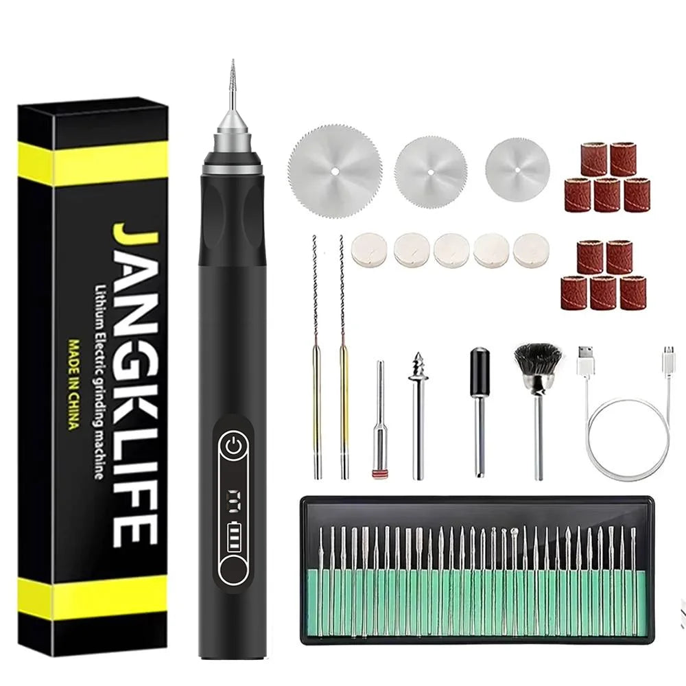 JANGKLIFE USB Cordless Rotary Tool Kit Woodworking Engraving Pen DIY For Jewelry Metal Glass Mini Wireless Drill - Shoppiline