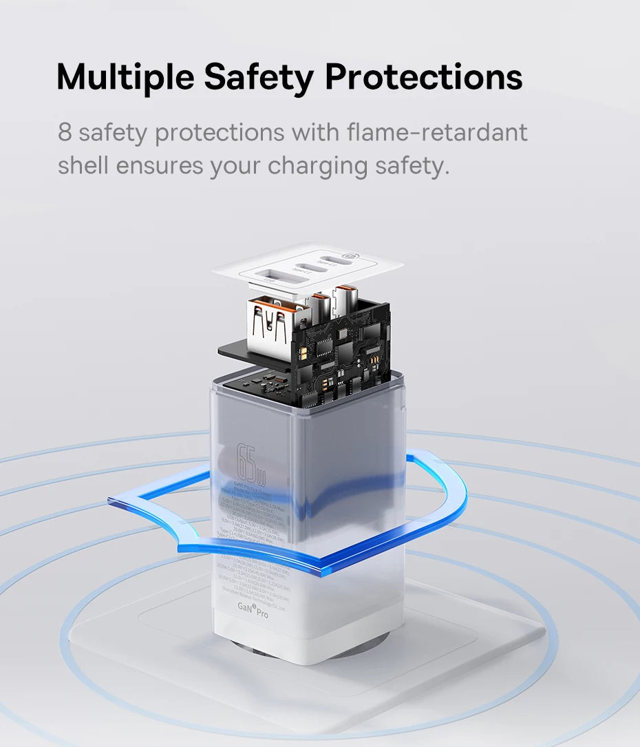 Baseus 65W GaN Charger Quick Charge Type C PD QC Charger USB Charger Portable Fast Charger For Laptop iPhone 17 16 15 14 13 Pro - Shoppiline