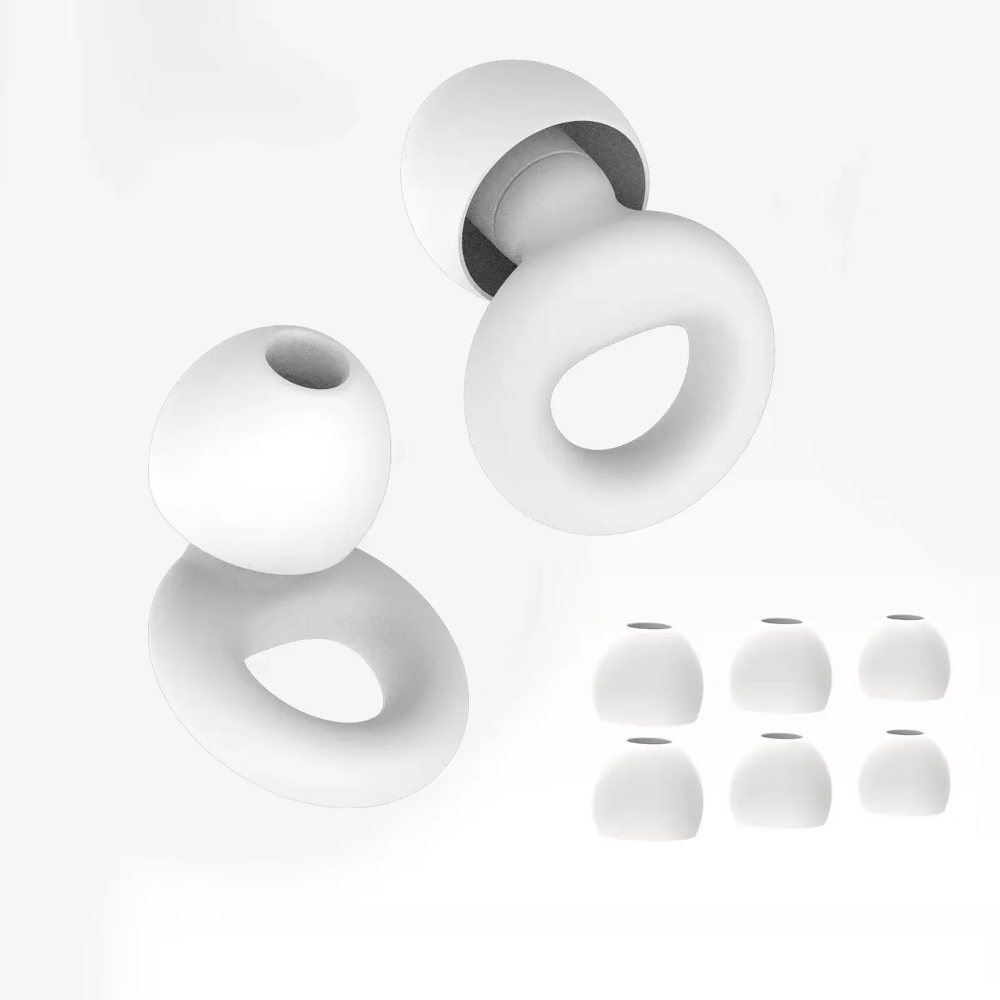 Plugs for Sleep,Swim, Work– Super Soft Silicone Ear Reusable Hearing Protection for Noise Reduction 8 Ear Tips in XS/S/M/L