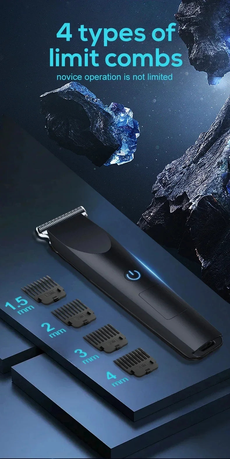 Electric Hair Trimmer Adjustable Cutter Head Design Men Professional Barber Cutting Shaving Machine USB Charging For Home Salon