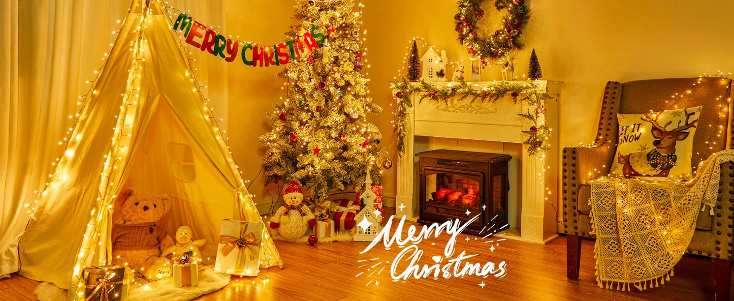 30-75M LED Firecracker String Lights EU/US DC Garland Fairy Lights Holiday String Lights for Wedding Party Christmas Decoration