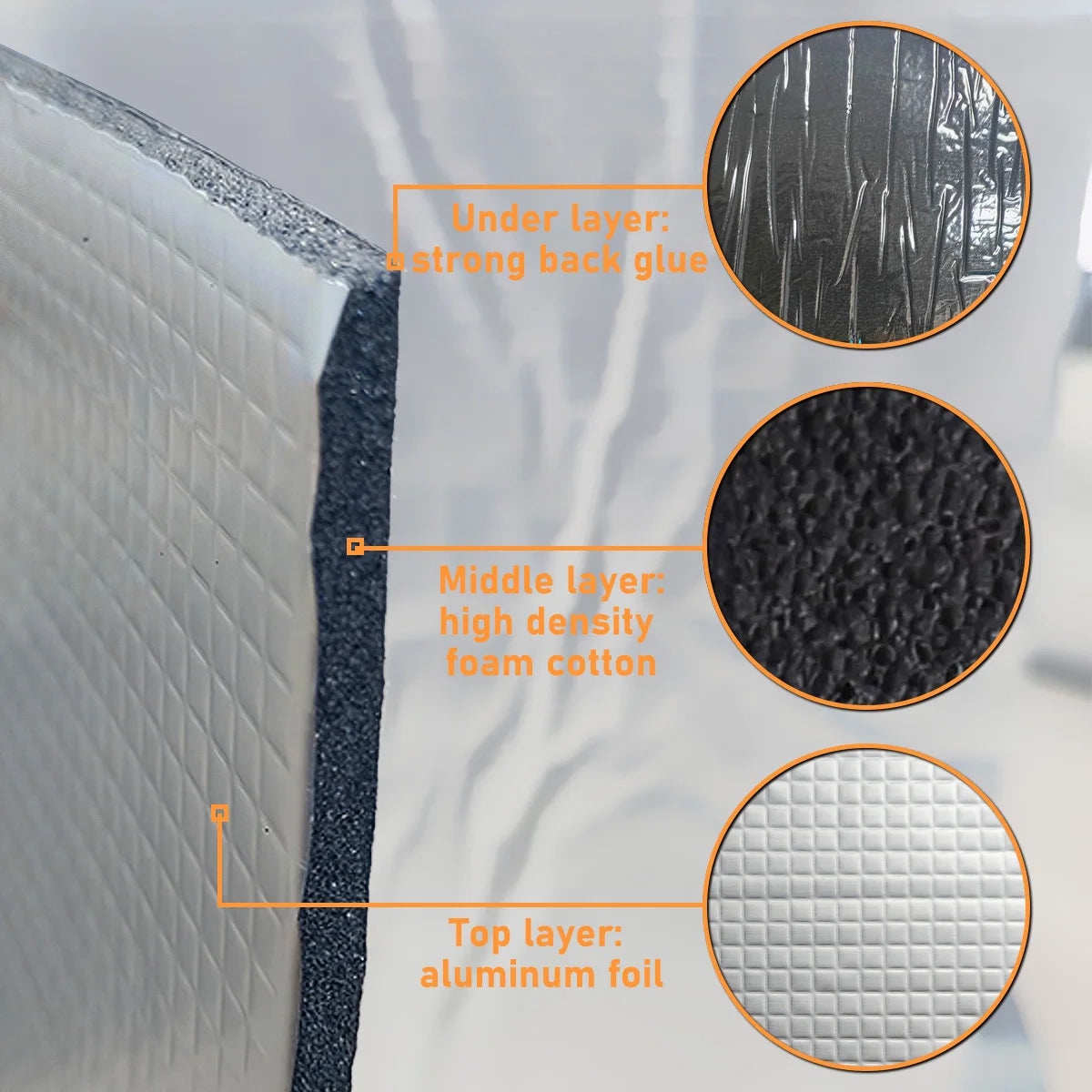 10mm Thick Car Insulation And Soundproofing Pad Self-Adhesive DIY Car Insulation And Soundproofing Shock-Absorbing Cotton