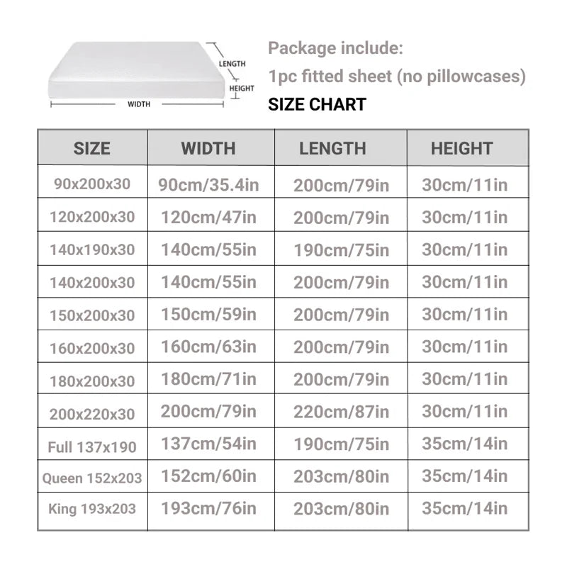 Waterproof Throw Mattress Cover Bed Fitted Sheet Mattress Protector Single/Double/140/160 Muti Size  Gray/White - Shoppiline