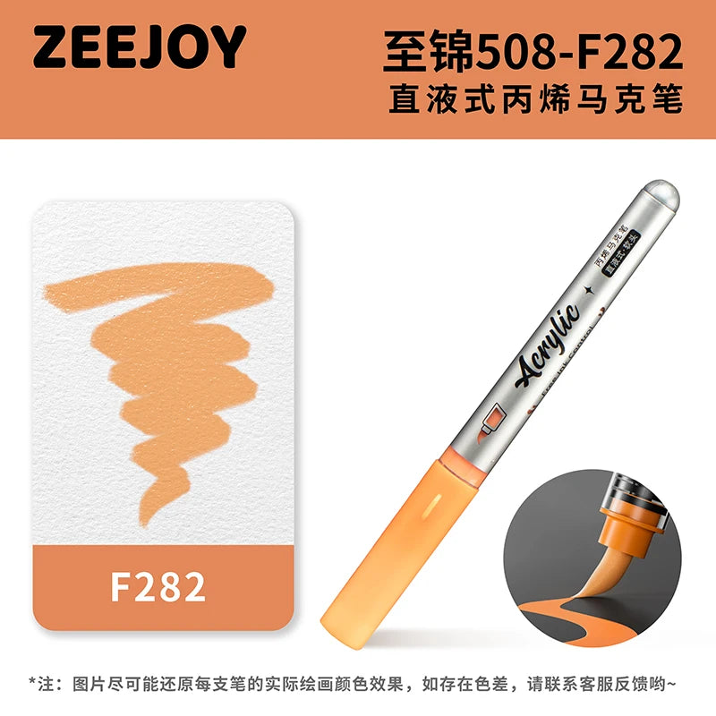 ZEEJOY 120/12/1 Colors Direct Liquid Acrylic Marker Pens Waterproof Pen Soft Brush Nib for Manga School Art Supplies Stationery