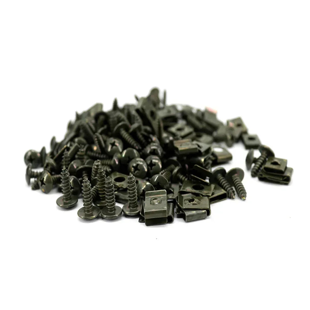 Self Tapping Screws Metal Fastener Clip for Car Motorcycle U-Type Clip with Screw Anti-rust Protection Clip Screw Iron Sheet Kit