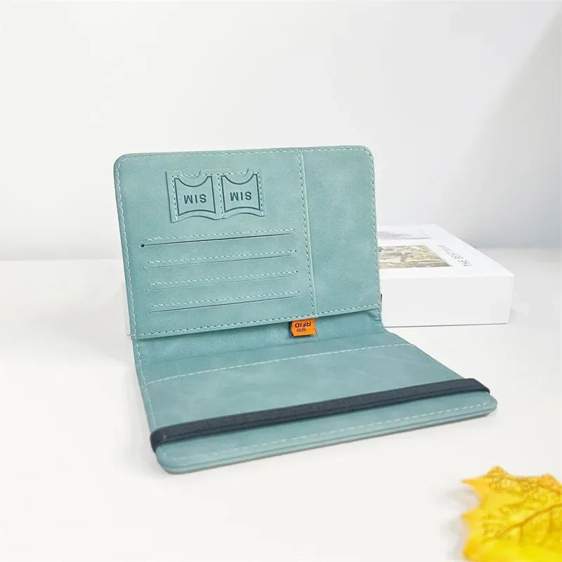 RFID Blocking Passport Holder Cover Wallet Case Travel Leather Wallet for Men Women Multi-Function ID Bank Card Case Accessories