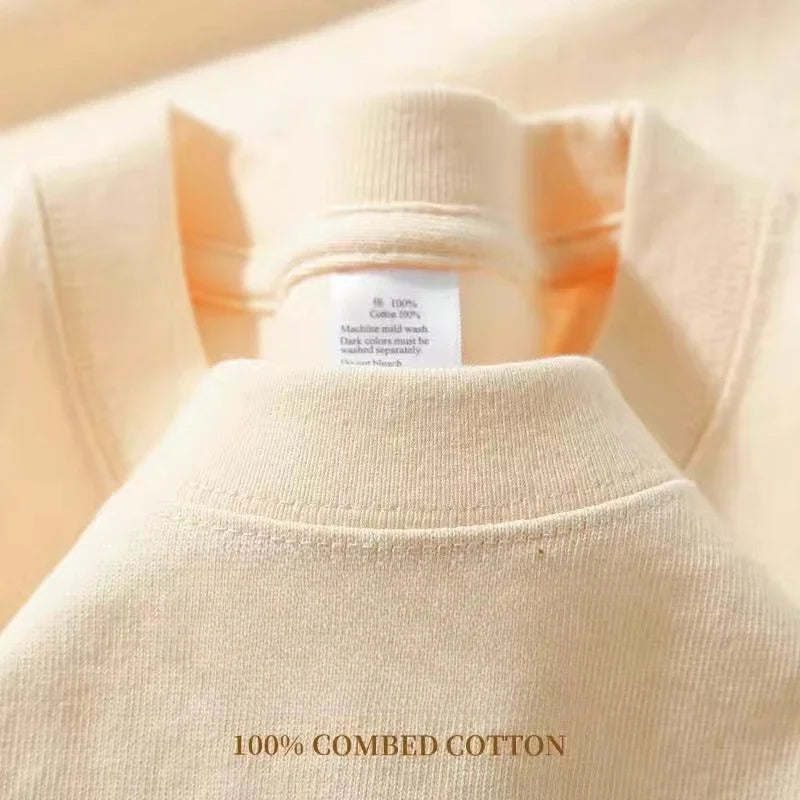 Heavy Wight 425 grams Men T Shirt Cotton Half Sleeve Brathable High Qaulity Round Neck Basic Tops Men Summer T-Shirt